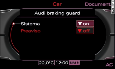 Pantalla: Audi braking guard